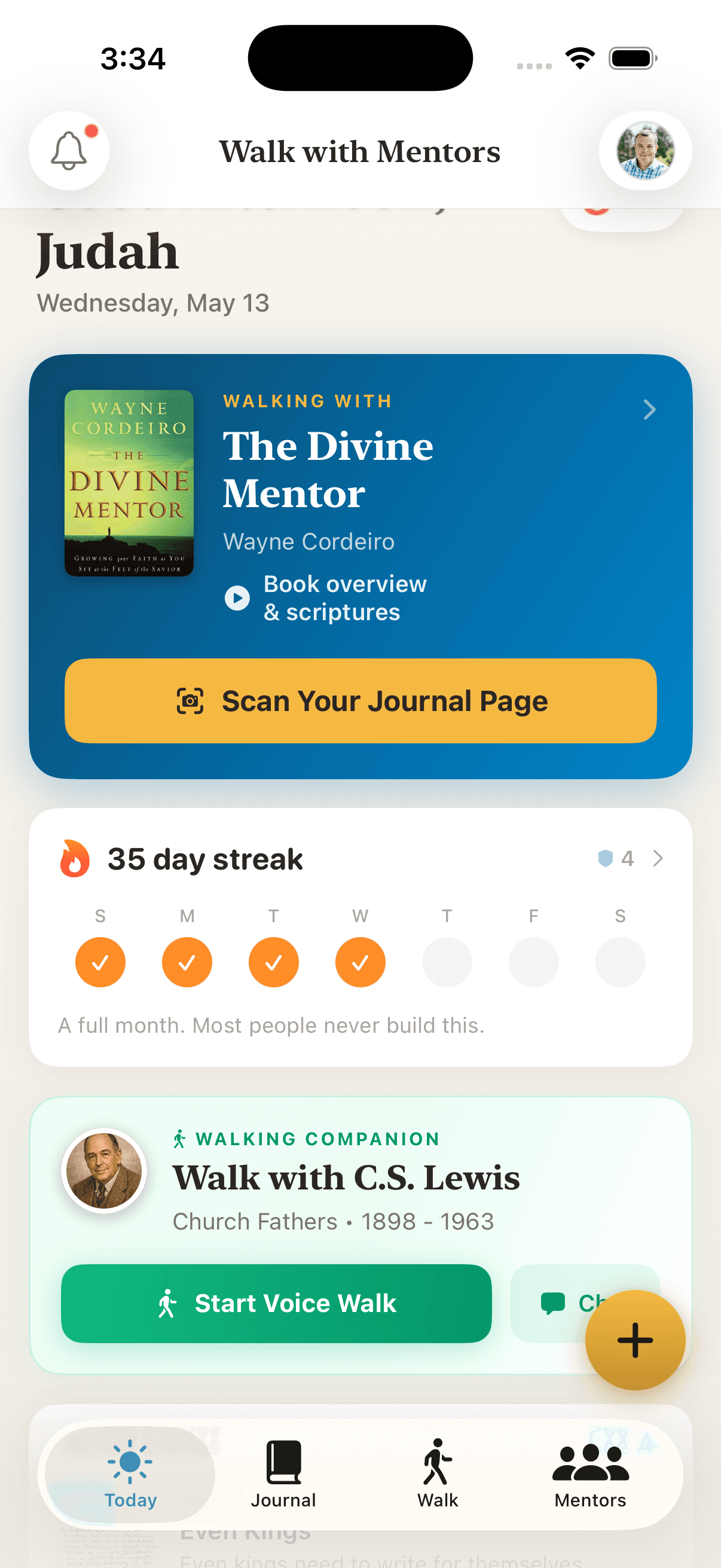 Walk with Mentors app screenshot